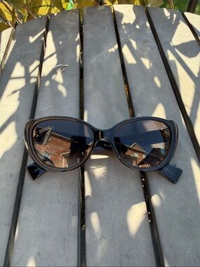 Authentic Dior Cat Eye Sunglasses in Tortoiseshell with Dark Brown Lenses